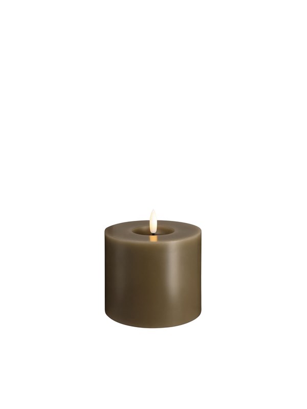 Moods & More LED pillar candle - Melted Dark sand - 99x100 mm