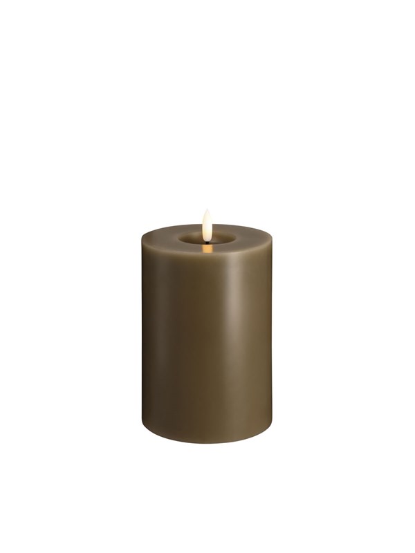 Moods & More LED pillar candle - Melted Dark sand - 99x150 mm