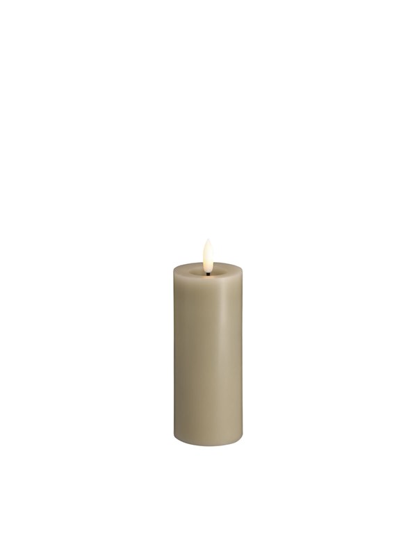 Moods &amp; More LED pillar candle - Melted Kit grey - 49x125 m