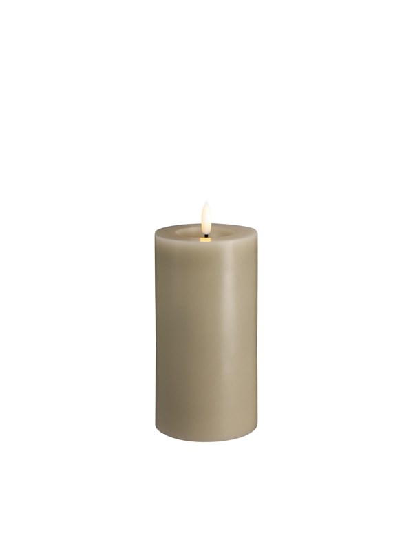 Moods &amp; More LED pillar candle - Melted Kit grey - 74x150 mm