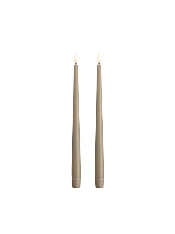 Moods & More LED taper candle - Slim - Kit grey - 23x300 mm - 2 pcs