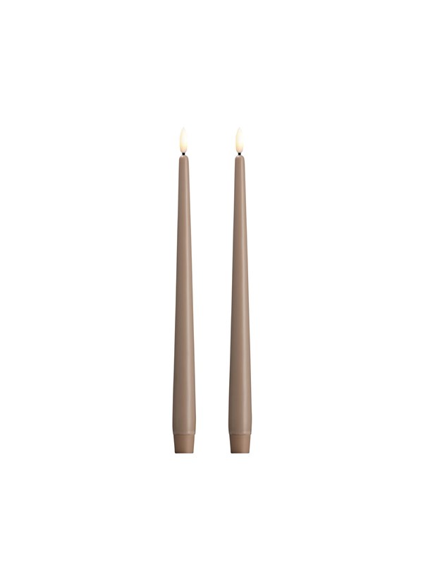 Moods &amp; More LED taper candle - Slim - Sand - 23x300 mm - 2 pcs