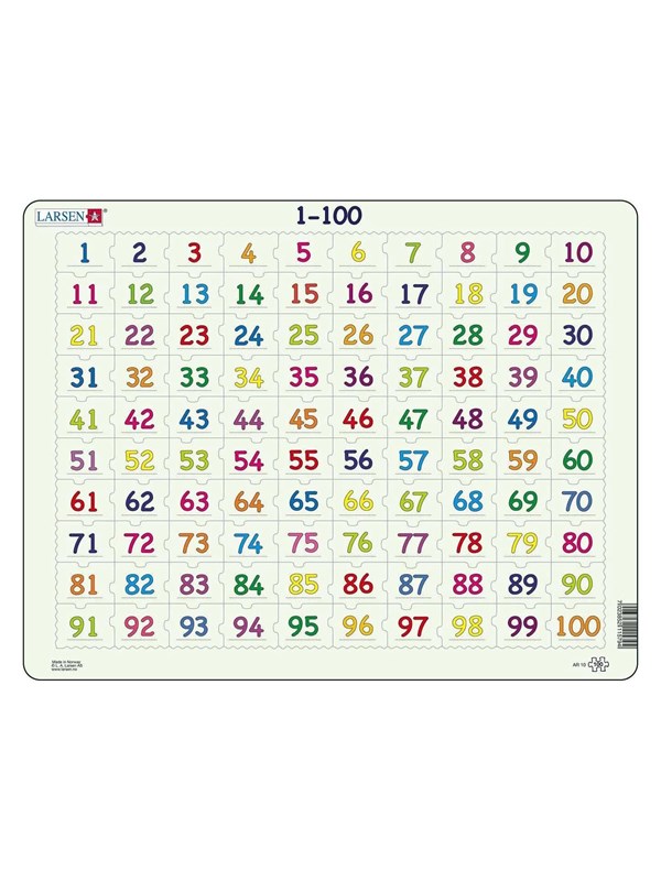 Larsen Puzzles Learning to Count Numbers 1-100 100 pcs. 2D Pussel