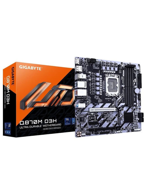 GIGABYTE Q870M D3H Moderkort - Intel Q870 - Intel LGA1851 - DDR5 RAM - Micro-ATX