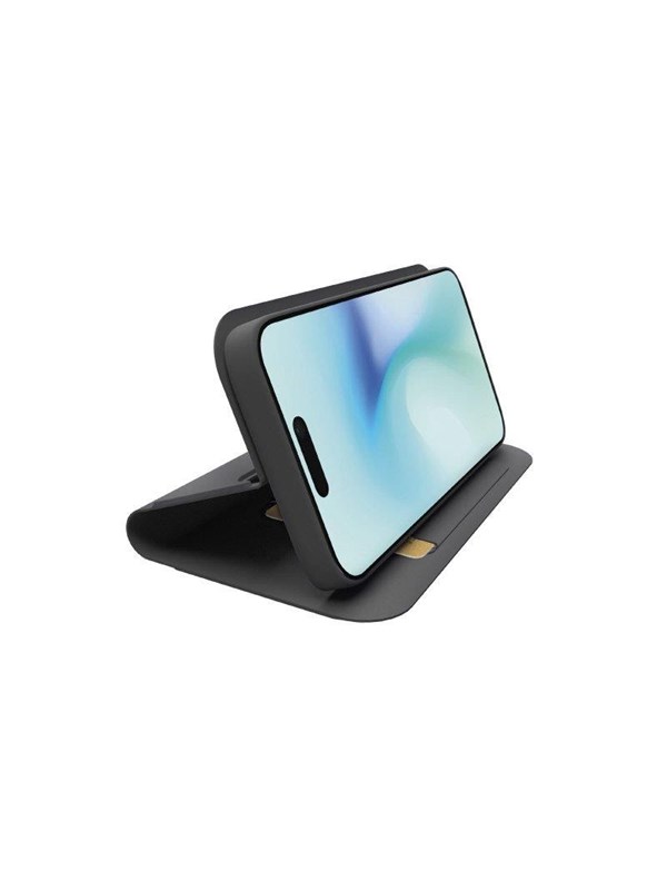 SBS Book-style fodral med stativstöd och soft touch-yta för iPhone 16 Pro - Svart