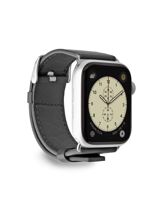 CASE&ME SBS Eco Leather armband för Apple Watch 42/44/45/49mm - Svart