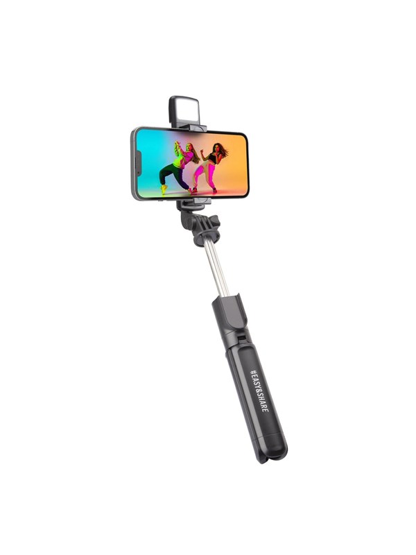 SBS Universal selfiepinne med inbyggd LED-lampa och stativ - Svart