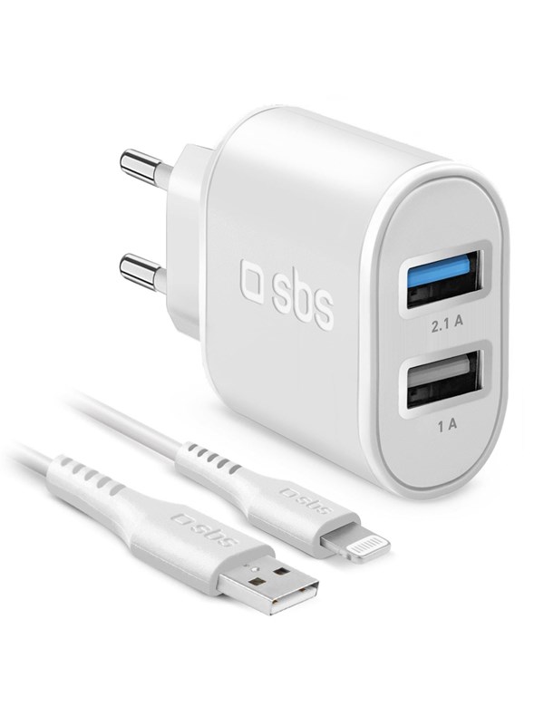 SBS 10W laddare - 1m MFI Lightning kabel - Vit