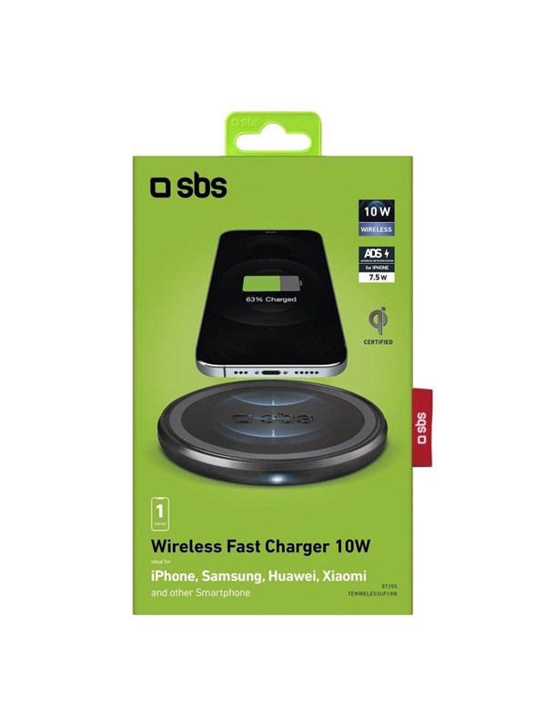 SBS Trådlös QI Laddare 10W - Svart