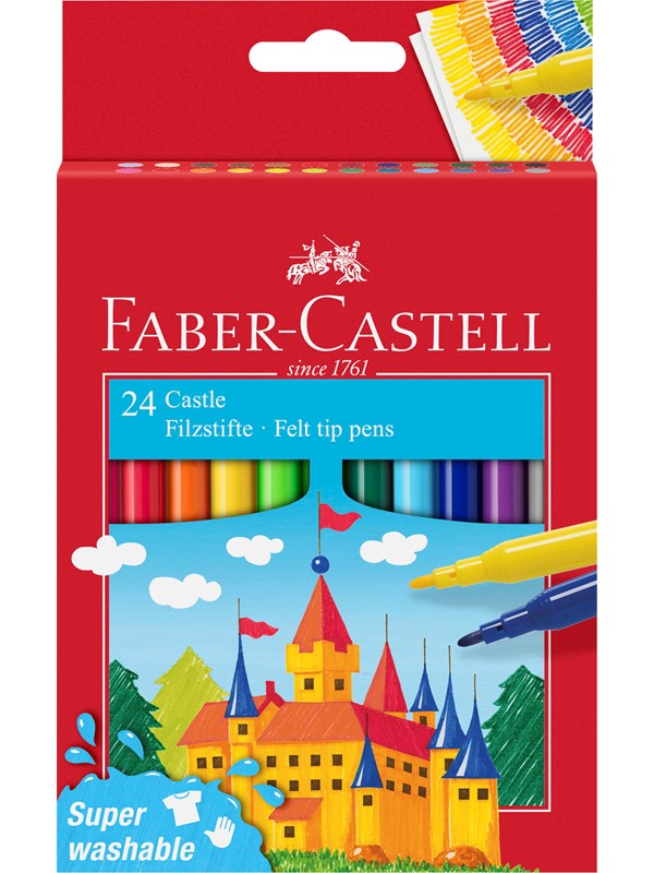 Faber-Castell Fibre-tip pen Castle Cardboardbox 24pc.