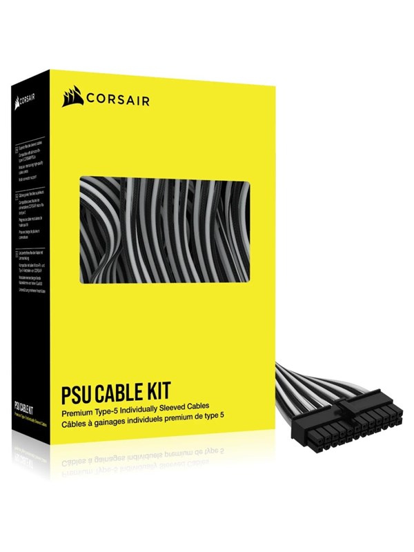Corsair PSU – cable kit – Black/White