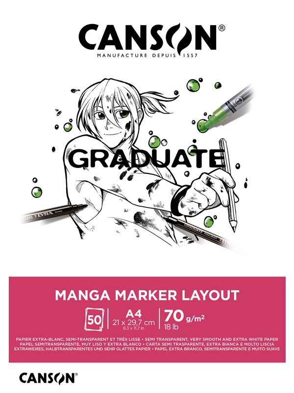 Canson Graduate Manga Marker Layout Pad A4 70G 50 SH