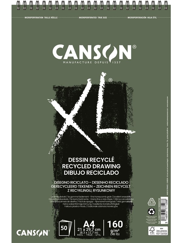 Canson XL Recyclé FG A4 160G Spiral 50 SH