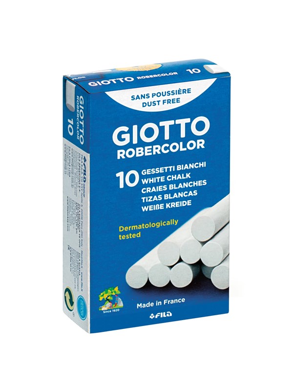 Giotto Robercolor Chalks White Box 10-pack