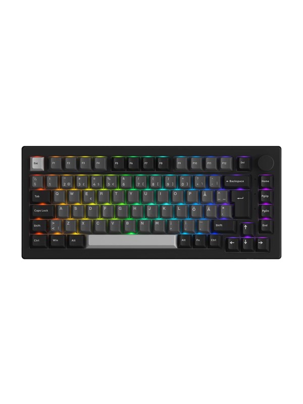 Akkogear 5075B Plus-S - Black&Silver - Akko V3 Lavender Purple Pro - Gaming Keyboard - Utan numpad - Universal - Svart