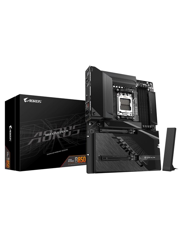 GIGABYTE B850 AORUS STEALTH Moderkort - AMD B850 - AMD AM5 - DDR5 RAM - ATX