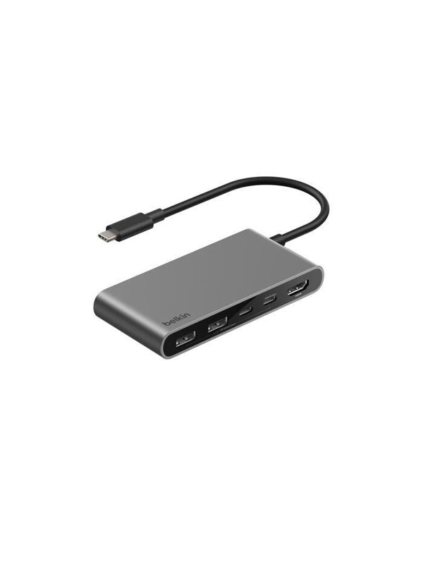 Belkin Connect 5-in-1 USB-C Hub with Dual USB-C Ports - Silver