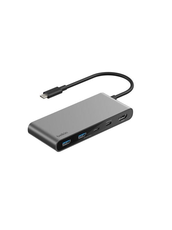 Belkin Connect 7-in-1 USB-C Hub with Dual USB-C Ports - Silver