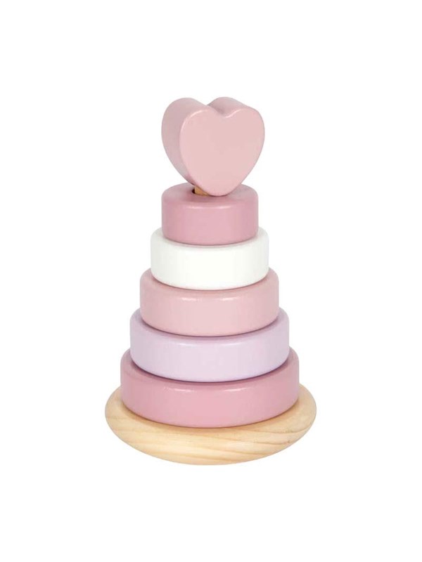Small Foot - Wooden Stacking Tower Pink - 7 pcs.
