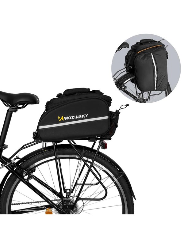 Wozinsky  large bike rack bag 35l + rain cover black (WBB19BK)
