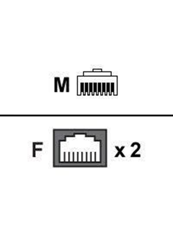 EFB NORDIC EFB-Elektronik T-Adapter - network splitter - 15 cm - grey RAL 7035 - Grå - 0.1m