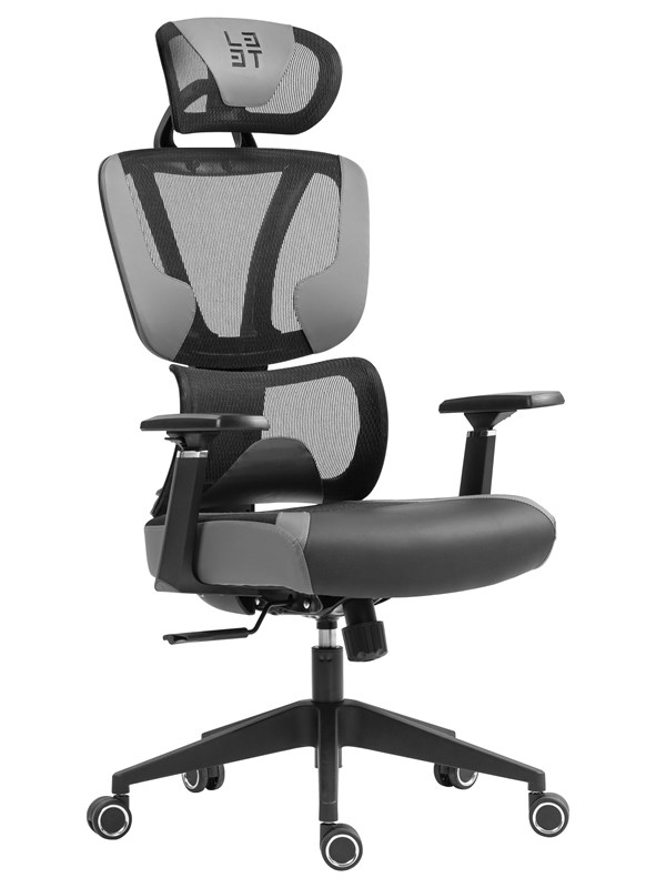 L33T FuzionX Ergo Gaming Stol - Grå - Mesh-tyg - Upp till 120 kg - Köp för SEK 1.249 - Spara 49%