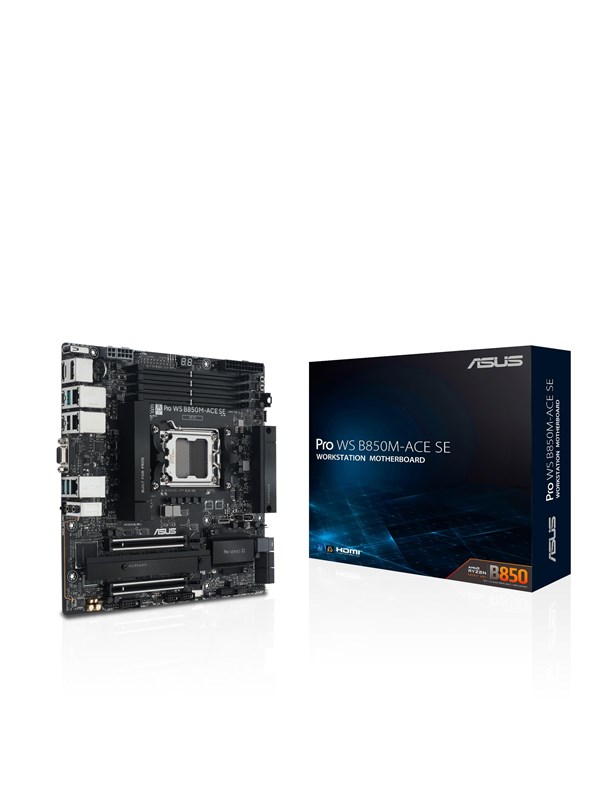 ASUS Pro WS B850M-ACE SE Moderkort - AMD B850 - AMD AM5 - DDR5 RAM - Micro-ATX