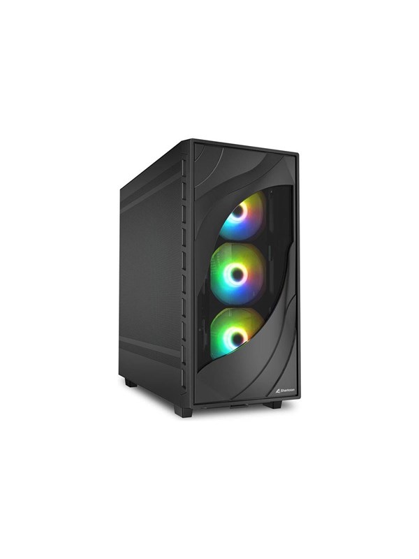 Produktfoto för Sharkoon REBEL C80M RGB, Midi Tower, PC, Svart, ATX, micro ATX, Mini-ITX, Metall, Spela
