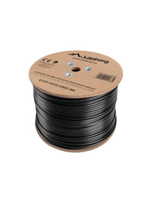 Lanberg bulk cable - 305 m - black - Svart - 305m