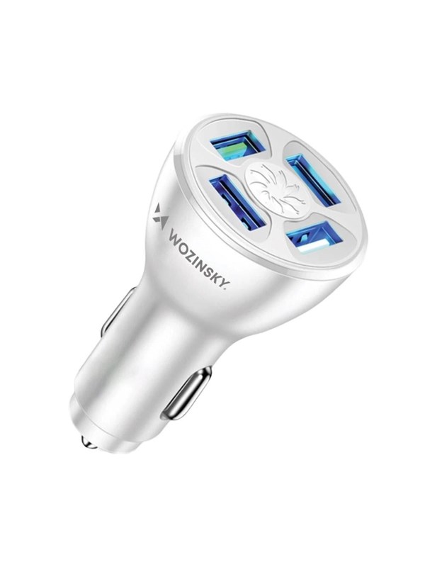 Produktfoto för Wozinsky Bil Snabbladdare 4x USB-A 50W - Vit