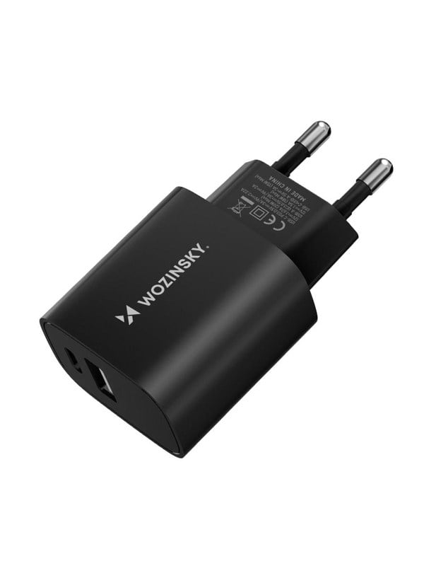 Produktfoto för Wozinsky USB-A USB-C 20W Väggladdare - Svart
