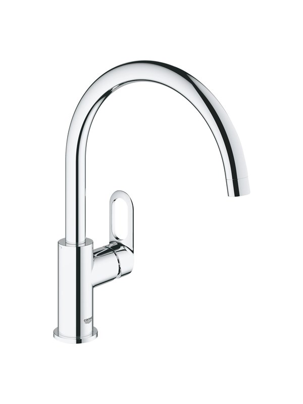 Grohe BauLoop kitchen faucet with swivel spout, chrome