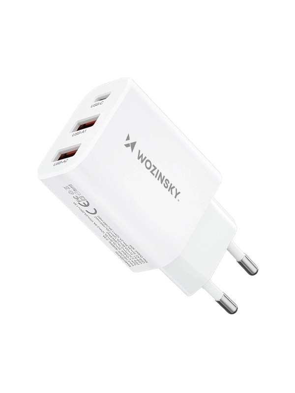 Wozinsky  CWCUCW 30W USB-C / 2 x USB-A AC Charger - White