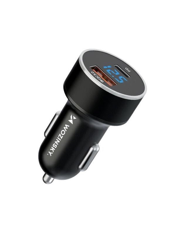 Produktfoto för Wozinsky Billaddare USB-C / USB-A, 36W - Svart