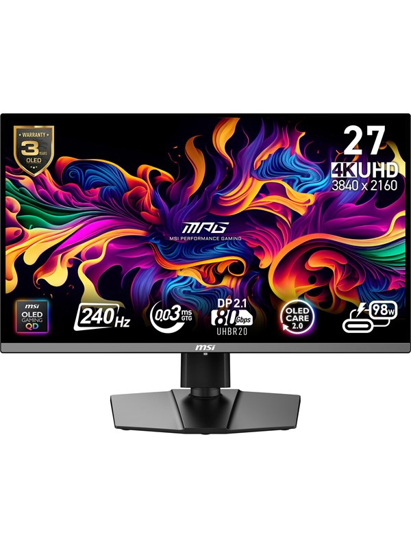 26.5" MSI MPG 272URXDE - 3840x2160 (4K) - 240Hz - QD-OLED - 98W USB-C
