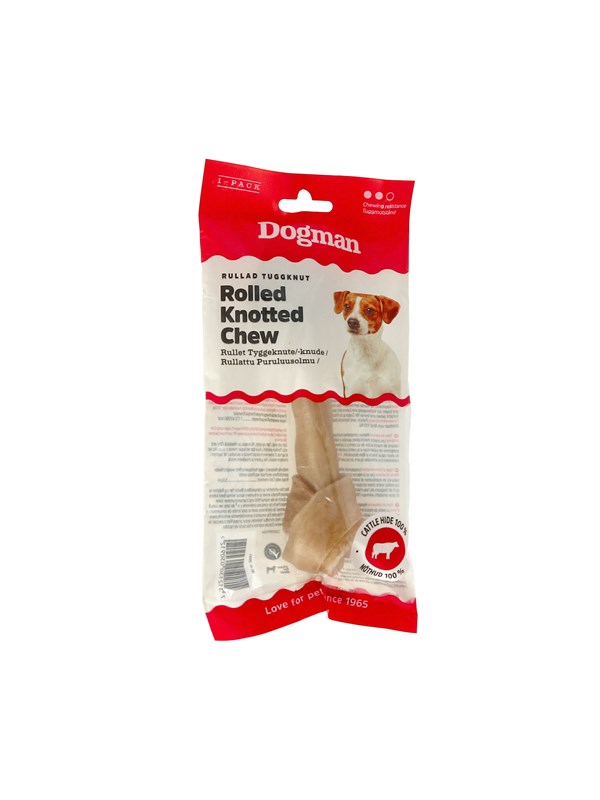 Dogman Rullat & Knutet Råhuds Tuggben S 15cm