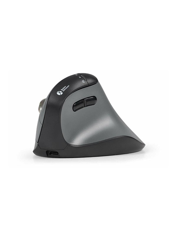 Bakker Elkhuizen FastForward - vertical mouse - 2.4 GHz USB-C Bluetooth 5.1 - dark grey black - Vertical mouse - Optic - 8 knappar - Grå