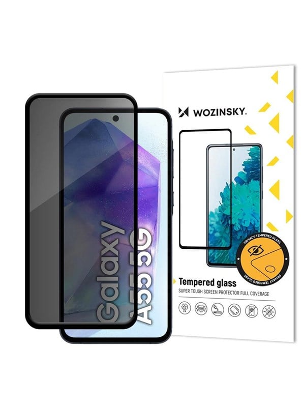 Produktfoto för Wozinsky Galaxy A56/A36 Härdat glas Skärmskydd Privacy - Svart