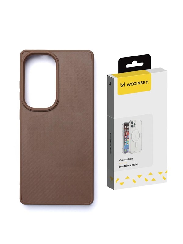 Wozinsky Carbon Fiber Case with MagSafe for Samsung Galaxy S25 - Brown
