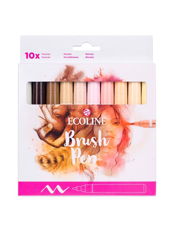 Bruynzeel Ecoline Brush Pen set Portrait 10 Colors