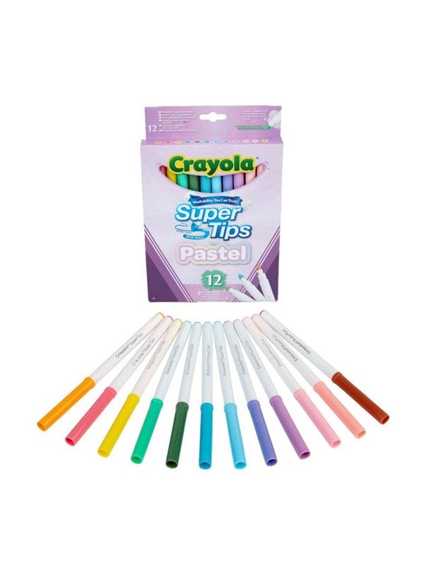 Crayola Supertips Pastell tvättbara tuschpennor 12 st