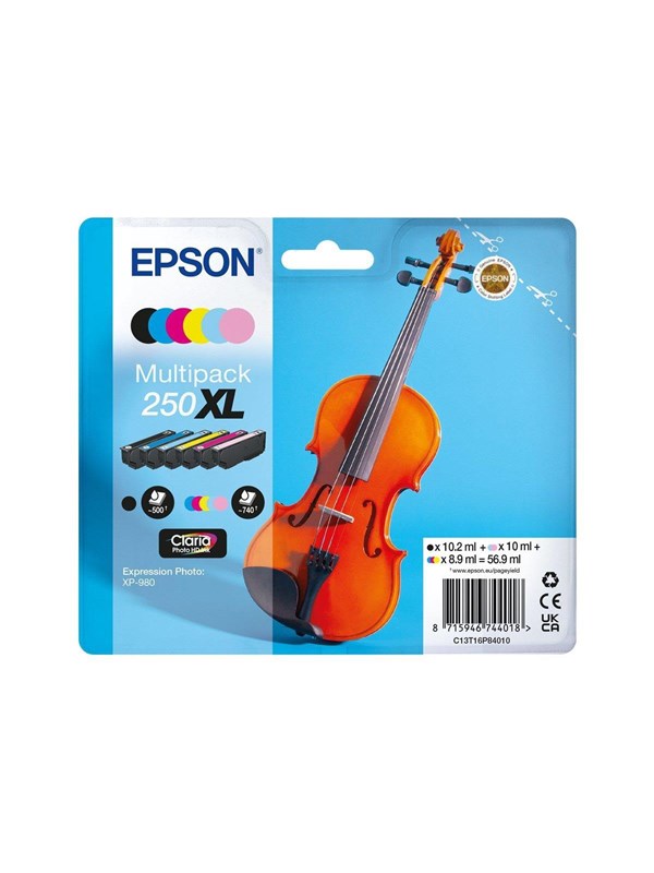 Epson 250XL Multipack - 6-pack - XL - black yellow cyan magenta light cyan light magenta - original - ink cartridge