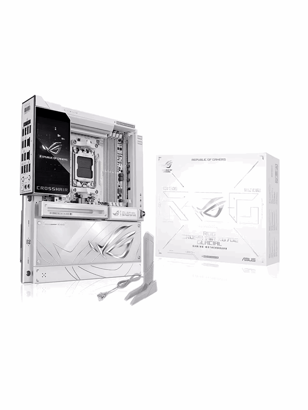 ASUS ROG CROSSHAIR X870E GLACIAL Moderkort - AMD X870E - AMD AM5 - DDR5 RAM - Extended ATX