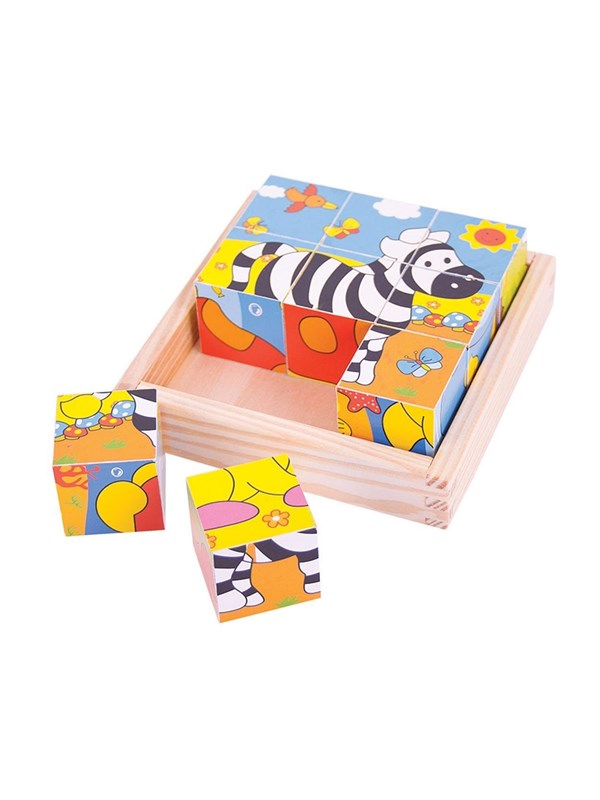 Bigjigs Safari Blockpuzzel Trä