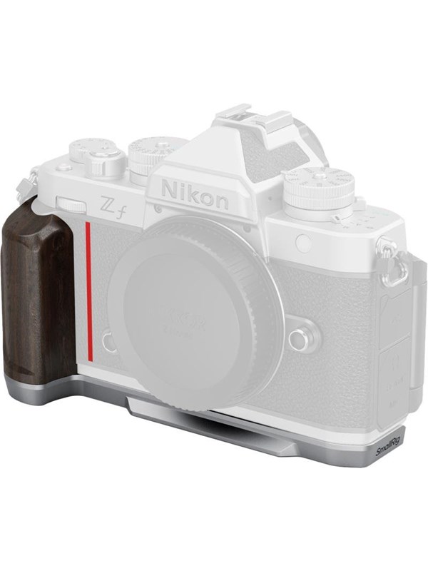 SmallRig 5707 L-Shaped Mount Plate with Wooden Handle for Nikon Z f Silver