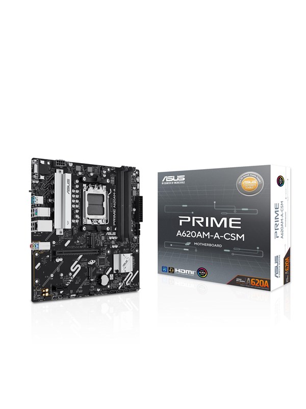 ASUS PRIME A620AM-A-CSM Moderkort - AMD A620A - AMD AM5 - DDR5 RAM - Micro-ATX