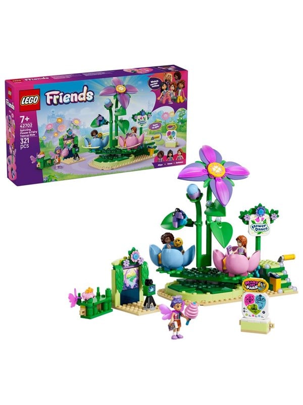 LEGO Friends 42702 Snurrande tekoppskarusell med blom- och älvtema