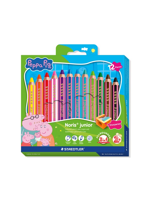 Staedtler Peppa Pig 3â€‘inâ€‘1 coloured pencil 12 pcs 100% PEFC