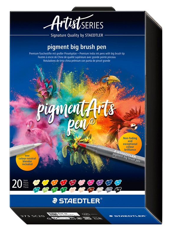 Staedtler Pigment big brush pen 20pcs + one blending pen
