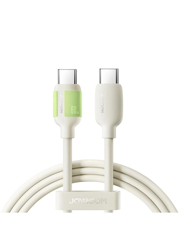 Produktfoto för Joyroom 60W Snabbladdnings Datakabel USB-C till USB-C, 2m - Beige